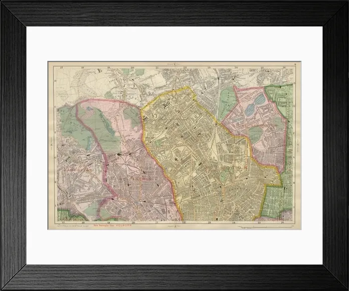 Framed Print : HAMPSTEAD ISLINGTON Camden Highgate Finsbury Park Primrose Hill BACON 1900 map Framed Print : HAMPSTEAD ISLINGTON Camden Highgate Finsbury Park Primrose Hill BACON 1900 map