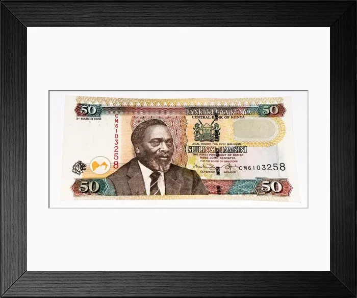 Framed Print : 50 Kenyan shillings bank note of Kenya. Kenyan shilling is the national currency of Kenya Framed Print : 50 Kenyan shillings bank note of Kenya. Kenyan shilling is the national currency of Kenya