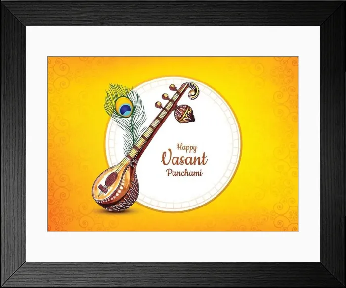 Framed Print : Happy vasant panchami celebration card background Framed Print : Happy vasant panchami celebration card background