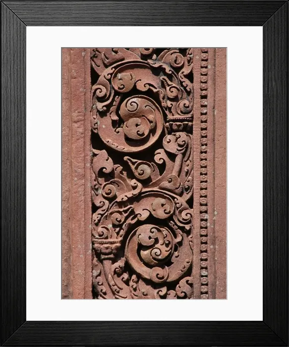 Framed Print : Red stone carving of the Banteay Srei Temple in the Angkor Area near Siem Reap, Cambodia Framed Print : Red stone carving of the Banteay Srei Temple in the Angkor Area near Siem Reap, Cambodia