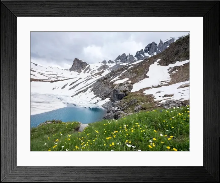 Framed Print : small st anne lake in parc natural du queyras near ceillac in the french alps Framed Print : small st anne lake in parc natural du queyras near ceillac in the french alps