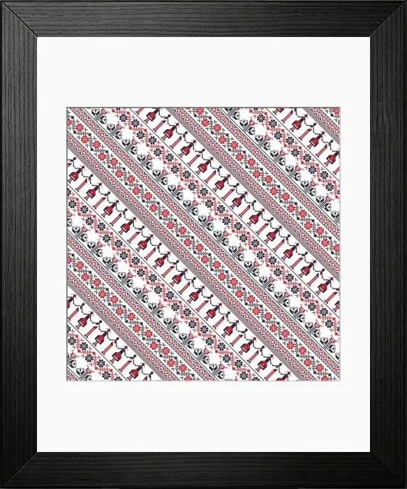 Framed Print : Seamless vector pattern with traditional romanian motif Framed Print : Seamless vector pattern with traditional romanian motif