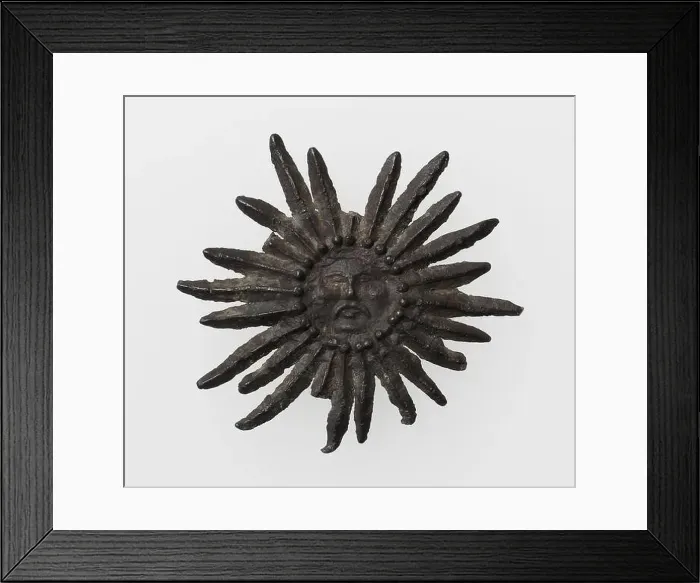 Framed Print : Pilgrim's Badge with Sun with human face 15th century French Framed Print : Pilgrim's Badge with Sun with human face 15th century French