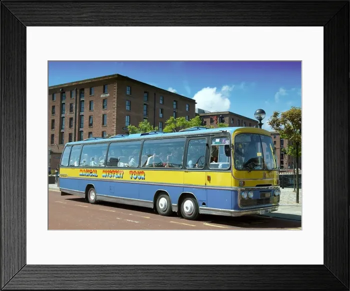Framed Print : The Magical Mystery Tour bus made famous in the Beatles film of the same name Framed Print : The Magical Mystery Tour bus made famous in the Beatles film of the same name