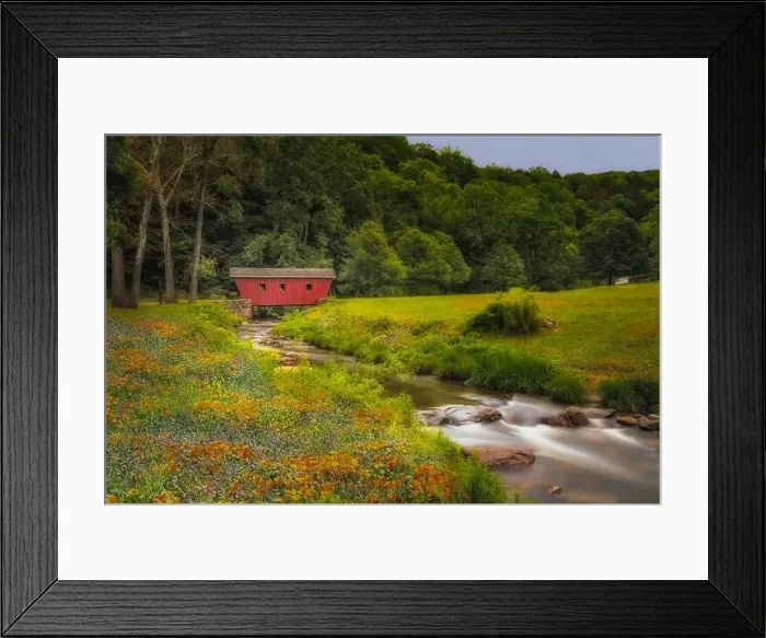 Framed Print : Kent Falls Covered Bridge Framed Print : Kent Falls Covered Bridge