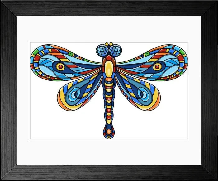Framed Print : Exquisite ornate stylized dragonfly Framed Print : Exquisite ornate stylized dragonfly
