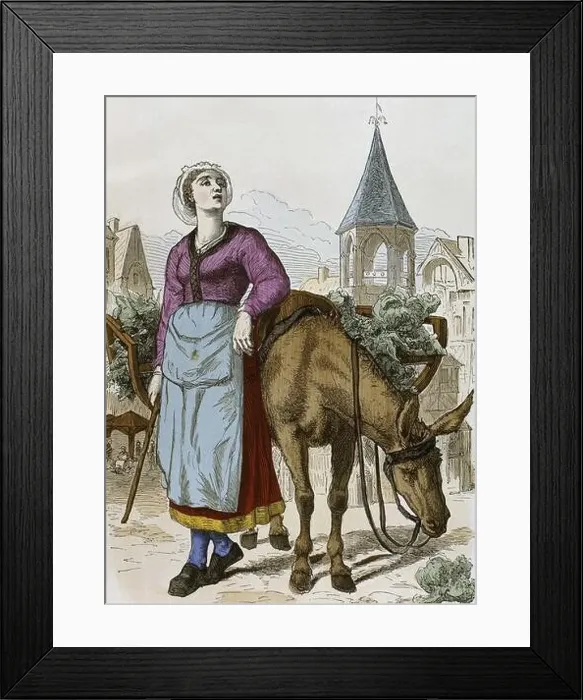 Framed Print : SOCIEDAD. EDAD MEDIA. CAMPESINA haciendo un alto en el camino tras la recolección de las hortalizas Framed Print : SOCIEDAD. EDAD MEDIA. CAMPESINA haciendo un alto en el camino tras la recolección de las hortalizas