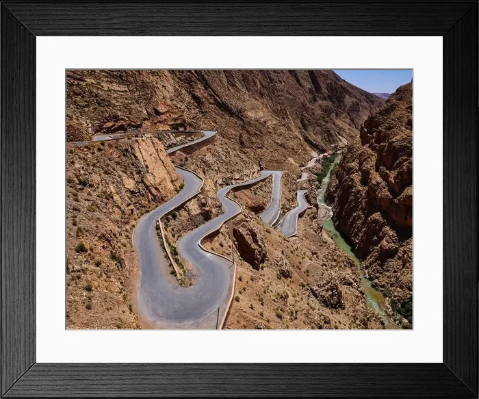 Framed Print : Morocco dangerous road dades