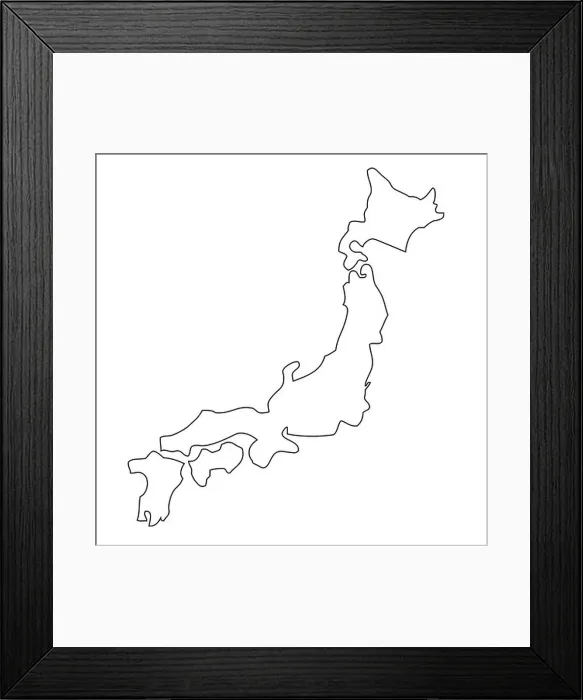 Framed Print : Outline, map of Japan Framed Print : Outline, map of Japan
