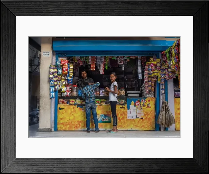 Framed Print : The Kirana Shop (General Store) in JJ Colony Madanpur Khadar Framed Print : The Kirana Shop (General Store) in JJ Colony Madanpur Khadar