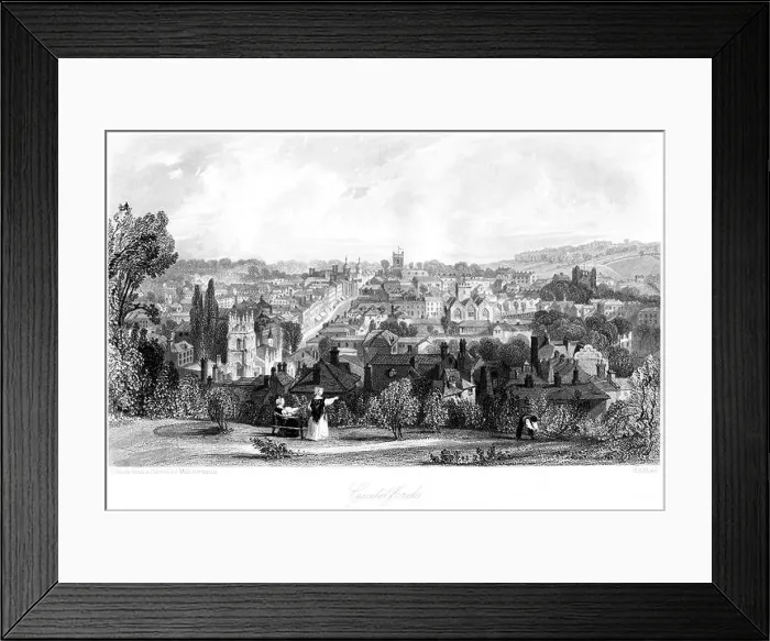 Framed Print : An engraving of Guildford, Surrey scanned at high resolution from a book printed in 1850 Framed Print : An engraving of Guildford, Surrey scanned at high resolution from a book printed in 1850