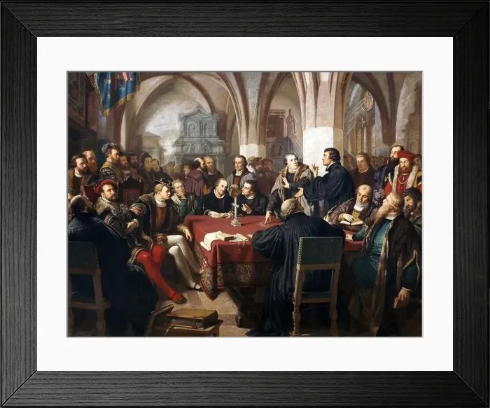 Framed Print : Religious Conversation in Marburg Framed Print : Religious Conversation in Marburg
