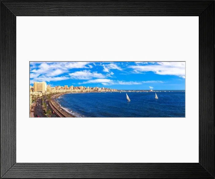 Framed Print : Coastline of Alexandria and the Mediterranean sea, aerial view, Egypt Framed Print : Coastline of Alexandria and the Mediterranean sea, aerial view, Egypt