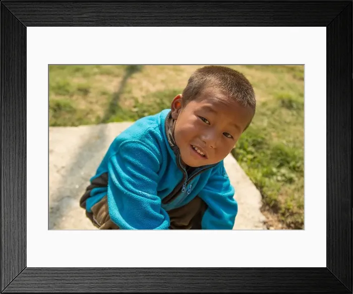 Framed Print : Kathmandu Nepal Nepali boy age 5 in Nayapati, Eastern Kathmandu 1