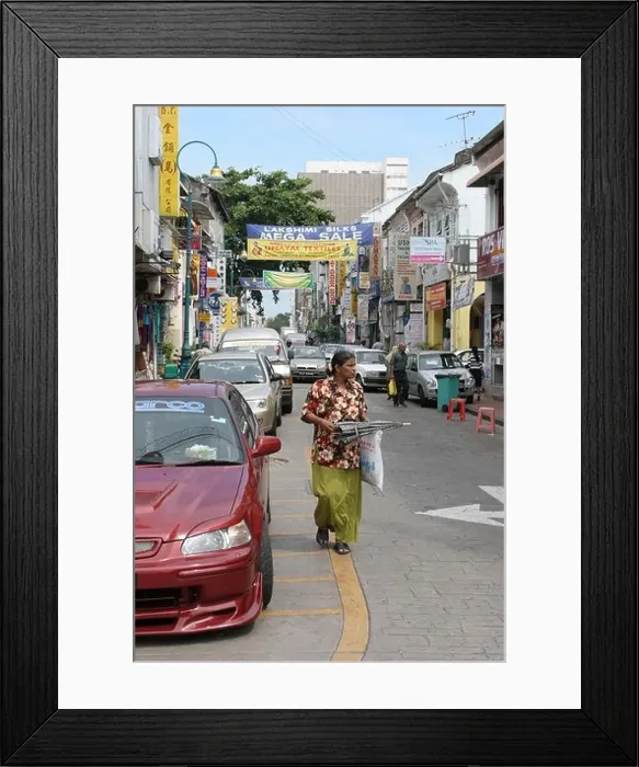 Framed Print : Street Scene Little India George Town Penang Malaysia Framed Print : Street Scene Little India George Town Penang Malaysia