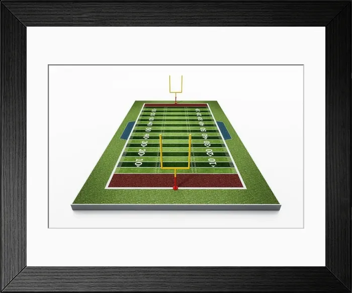 Framed Print : American football field isolated on white background. 3D illustration Framed Print : American football field isolated on white background. 3D illustration