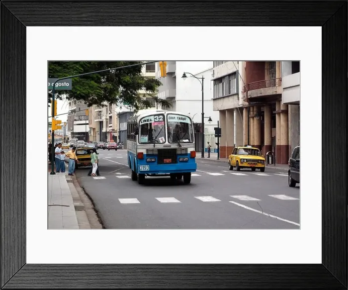 Framed Print : Street life and bus transportation in Guayaquil, Ecuador Framed Print : Street life and bus transportation in Guayaquil, Ecuador