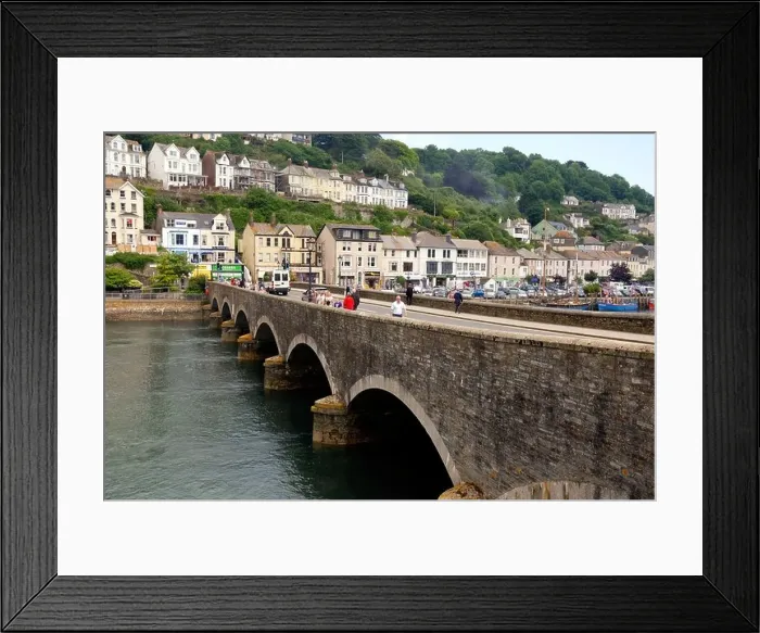 Framed Print : road bridge which joins looe and west looe cornwall england uk Framed Print : road bridge which joins looe and west looe cornwall england uk