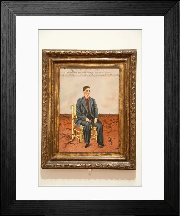 Framed Print : Self Portrait with Cropped Hair by Frida Kahlo at the MOMA in New York City, USA Framed Print : Self Portrait with Cropped Hair by Frida Kahlo at the MOMA in New York City, USA