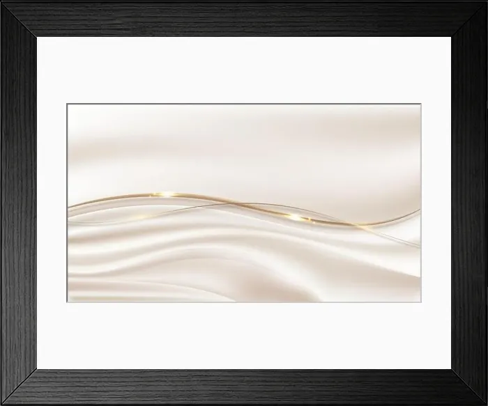 Framed Print : Abstract luxury style golden wave lines on cream fabric satin background and texture Framed Print : Abstract luxury style golden wave lines on cream fabric satin background and texture