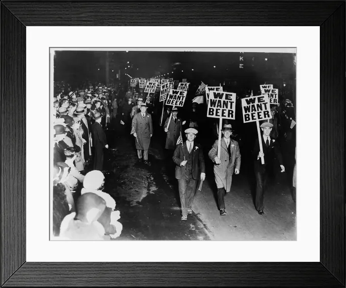 Framed Print : Labor union members marching through Broad Street Framed Print : Labor union members marching through Broad Street
