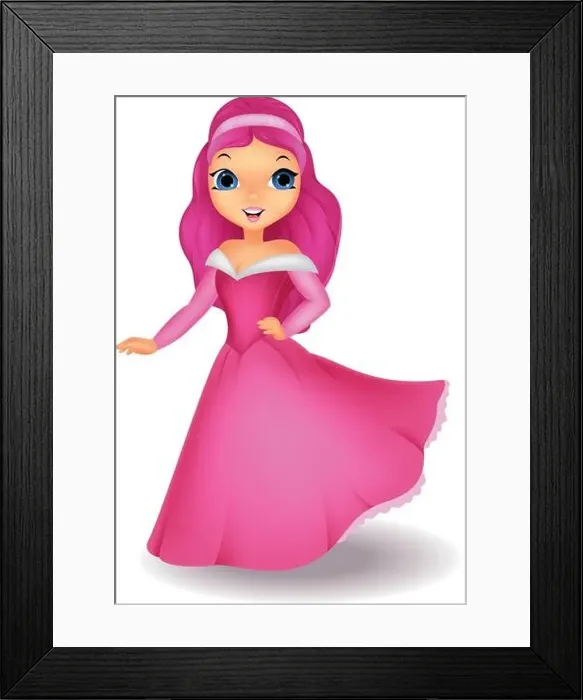 Framed Print : Beautiful princess cartoon Framed Print : Beautiful princess cartoon