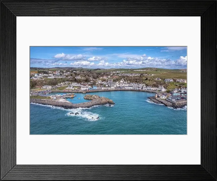 Framed Print : A Portpatrick harbour, Scotland with docked boats along the shore Framed Print : A Portpatrick harbour, Scotland with docked boats along the shore