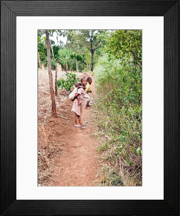 Framed Print : African Orphan Children near Moashi;Tanzania;Africa;from Maasai and Africans Parents are playing in the outdoors