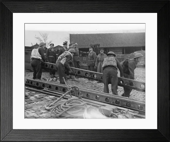 Framed Print : Demonstration pontonniers with Colonel Schafroth, see 2674 Date: 9 April 1948 Keywords: demonstrations Framed Print : Demonstration pontonniers with Colonel Schafroth, see 2674 Date: 9 April 1948 Keywords: demonstrations