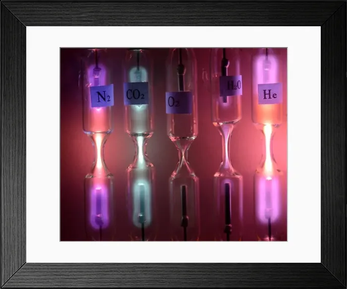 Framed Print : Tubes with inert gases excited with high voltage Framed Print : Tubes with inert gases excited with high voltage