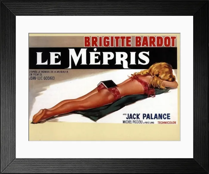 Framed Print : Le Mepris Year : 1963 France  /  Italy Director : Jean-Luc Godard Brigitte Bardot Poster (Fr)