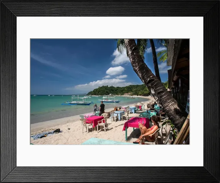 Framed Print : Beach restaurants El Nido Palawan Philippines Framed Print : Beach restaurants El Nido Palawan Philippines