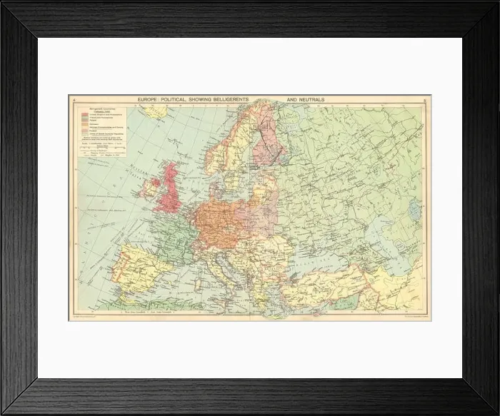 Framed Print : 1940 EUROPE: WW2.Belligerents / Neutrals Occupied Poland / Finland Albania, 1940 map Framed Print : 1940 EUROPE: WW2.Belligerents / Neutrals Occupied Poland / Finland Albania, 1940 map