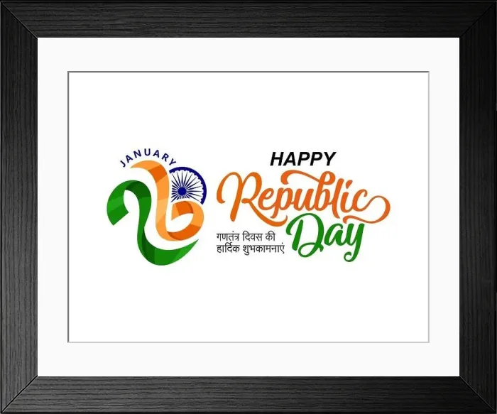 Framed Print : January 26, Republic day of India typography wish vector design Framed Print : January 26, Republic day of India typography wish vector design