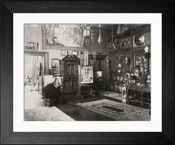 Framed Print : French painter and sculptor Jean-Léon Gérôme in his Paris studio located 6 rue de Bruxelles in the 9th arrondissement Framed Print : French painter and sculptor Jean-Léon Gérôme in his Paris studio located 6 rue de Bruxelles in the 9th arrondissement