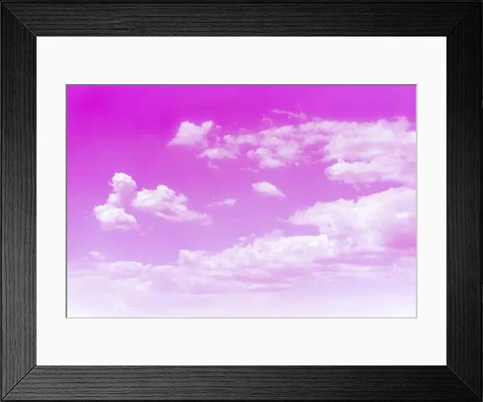Framed Print : Pink sky with clouds, the love background, paradise Framed Print : Pink sky with clouds, the love background, paradise