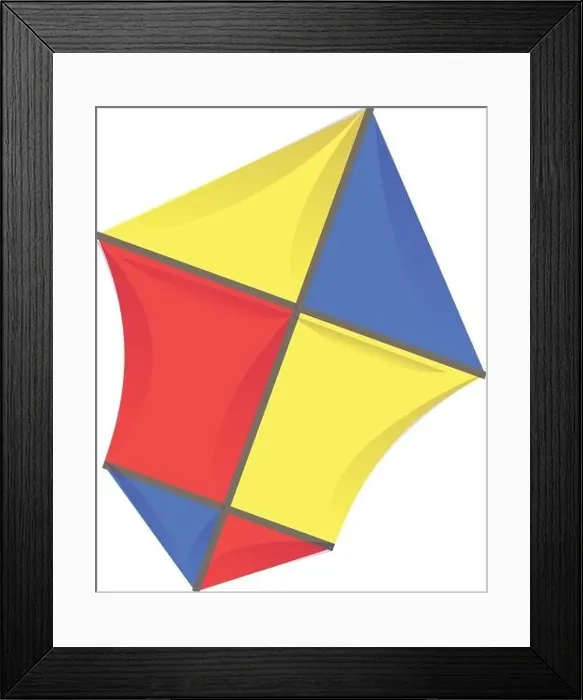 Framed Print : Fabric kite icon. Cartoon of fabric kite vector icon for web design isolated on white background Framed Print : Fabric kite icon. Cartoon of fabric kite vector icon for web design isolated on white background