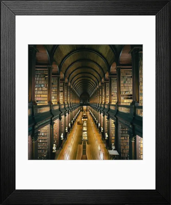 Framed Print : Library at Trinity College, Dublin - The Long Room - a beautiful, famous and historic old library in Ireland Framed Print : Library at Trinity College, Dublin - The Long Room - a beautiful, famous and historic old library in Ireland
