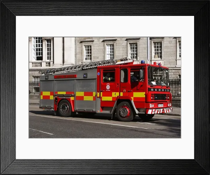 Framed Print : A parked fire truck, Dublin, Ireland Framed Print : A parked fire truck, Dublin, Ireland