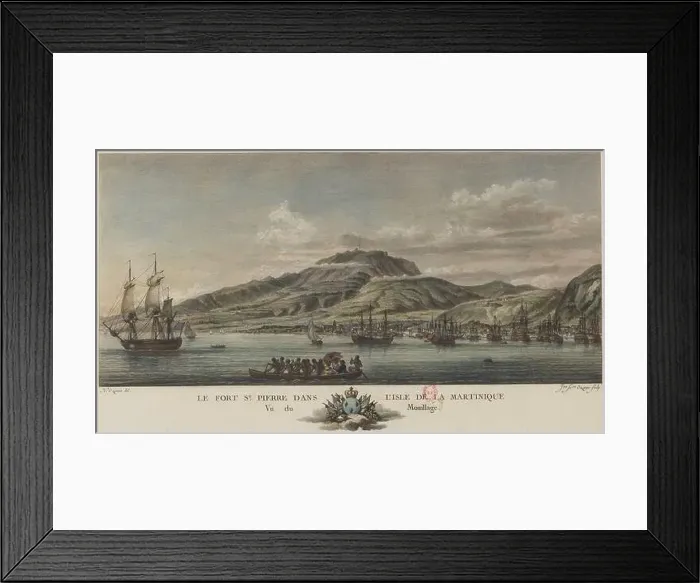 Framed Print : Mouillage de Saint-Pierre à la Martinique en 1776 Framed Print : Mouillage de Saint-Pierre à la Martinique en 1776