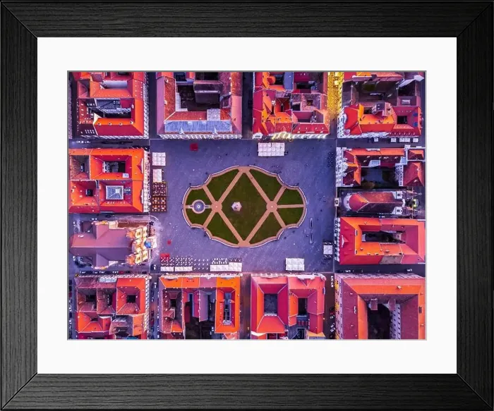Framed Print : Union Square aerial view with the surrounding baroque style buildings Framed Print : Union Square aerial view with the surrounding baroque style buildings