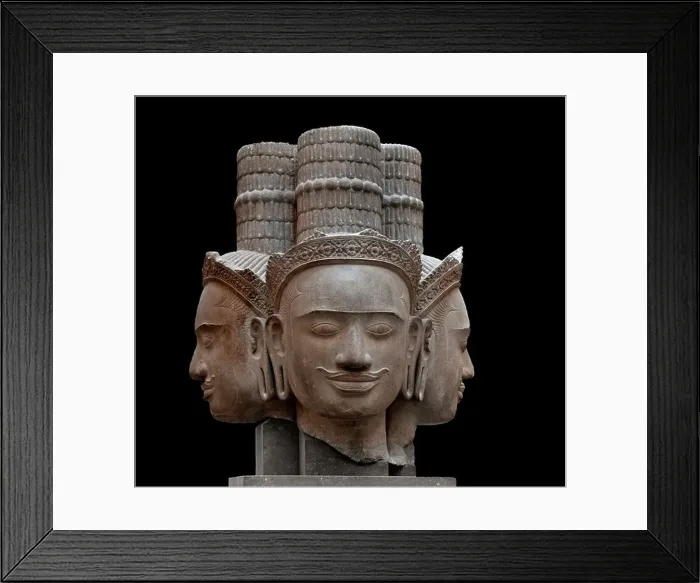 Framed Print : Brahma Hindu god sandstone 10th century Cambodian Bakheng style Khmer Cambodia Framed Print : Brahma Hindu god sandstone 10th century Cambodian Bakheng style Khmer Cambodia