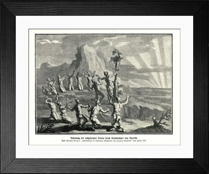 Framed Print : Worship of the Rising Sun by Native Americans Framed Print : Worship of the Rising Sun by Native Americans