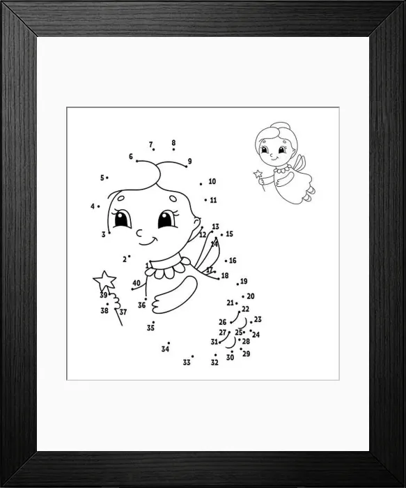 Framed Print : Dot to dot. Draw a line. Handwriting practice Framed Print : Dot to dot. Draw a line. Handwriting practice