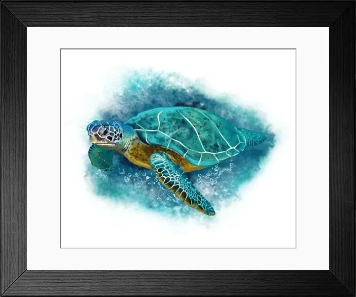 Framed Print : Sea turtle swimming underwater Framed Print : Sea turtle swimming underwater
