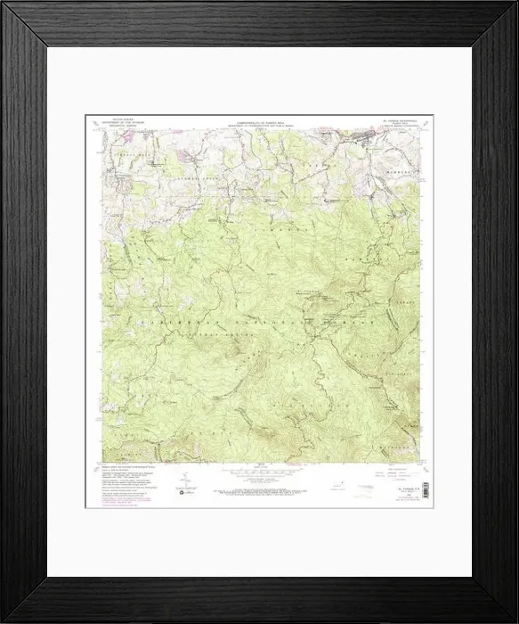 Framed Print : USGS TOPO Map Puerto Rico PR El Yunque 362106 1967 20000 Restoration Framed Print : USGS TOPO Map Puerto Rico PR El Yunque 362106 1967 20000 Restoration
