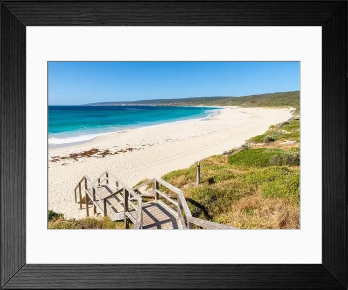 Framed Print : Wooden steps down to picturesque Smiths Beach, Yallingup, Western Australia Framed Print : Wooden steps down to picturesque Smiths Beach, Yallingup, Western Australia