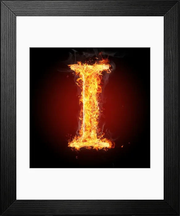 Framed Print : Letter I in fire. For more words, fonts and symbols see my portfolio Framed Print : Letter I in fire. For more words, fonts and symbols see my portfolio