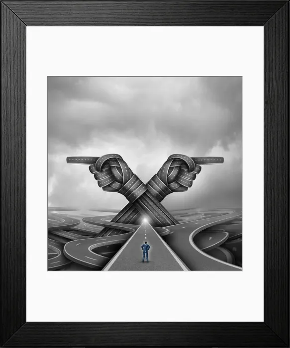 Framed Print : Crossroads concept of choice Framed Print : Crossroads concept of choice