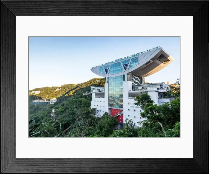 Framed Print : HONG KONG - August 4: View of the Peak Tower in Hong Kong atop Victoria Peak August 4 Framed Print : HONG KONG - August 4: View of the Peak Tower in Hong Kong atop Victoria Peak August 4